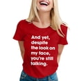 thumbnail image 1 of Camiseta con estampado sarcástico para mujer - Camiseta informal de manga corta con frases divertidas, 1 of 5