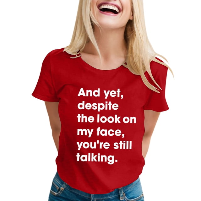 Camiseta con estampado sarcástico para mujer - Camiseta informal de manga corta con frases divertidas