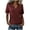 Wine, variant on KIHOUT Women's Casual Notched V-Neck Short Sleeve T-Shirt Relaxed Fit Cotton-Like Everyday Summer Top