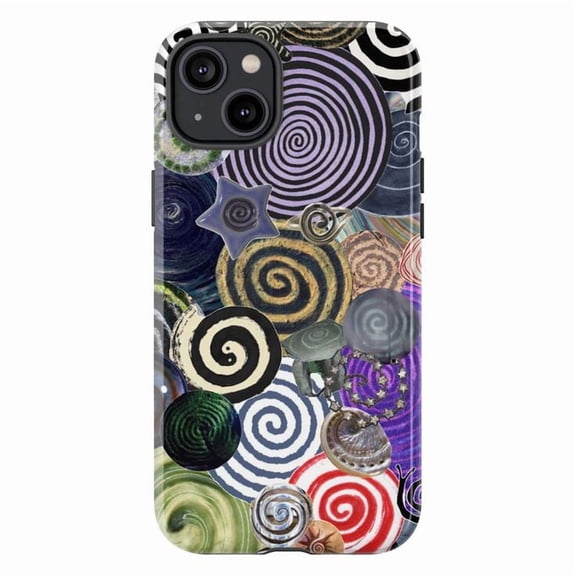 Colorful Spiral Pattern iPhone Case – Abstract Swirl Art Design Protective Phone Cover for iPhone 16 15 14 13 12 11 Pro Max Plus Mini