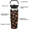 thumbnail image 4 of 30oz Halloween Tumbler with Top Handle and Straw, Stainless Steel Insulated Gohst Pumpkin Cup Halloween Skeleton Coofee Mug Gifts for Women Men, 4 of 6