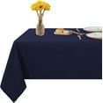 thumbnail image 1 of Rectangle Table Cloth for Dinning Tables, Kitchen,, 100% Cotton Table Top Covers, 600 TC Dust Proof Linen Covers for Tables, Soft and Luxury, Pack of 15 Piece - Navy Blue Solid, 60 x 90 Inch., 1 of 5