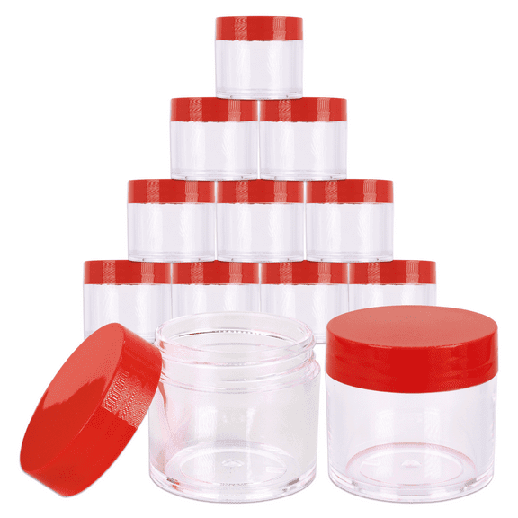 Beauticom 3 Pieces 30G/30ML(1 Oz) Round Clear Plastic Container Jars with Flat Top Lid - 3 Jars