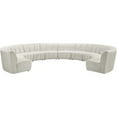 thumbnail image 3 of Maklaine 10-Piece Contemporary Velvet Modular Sectional in Cream, 3 of 4