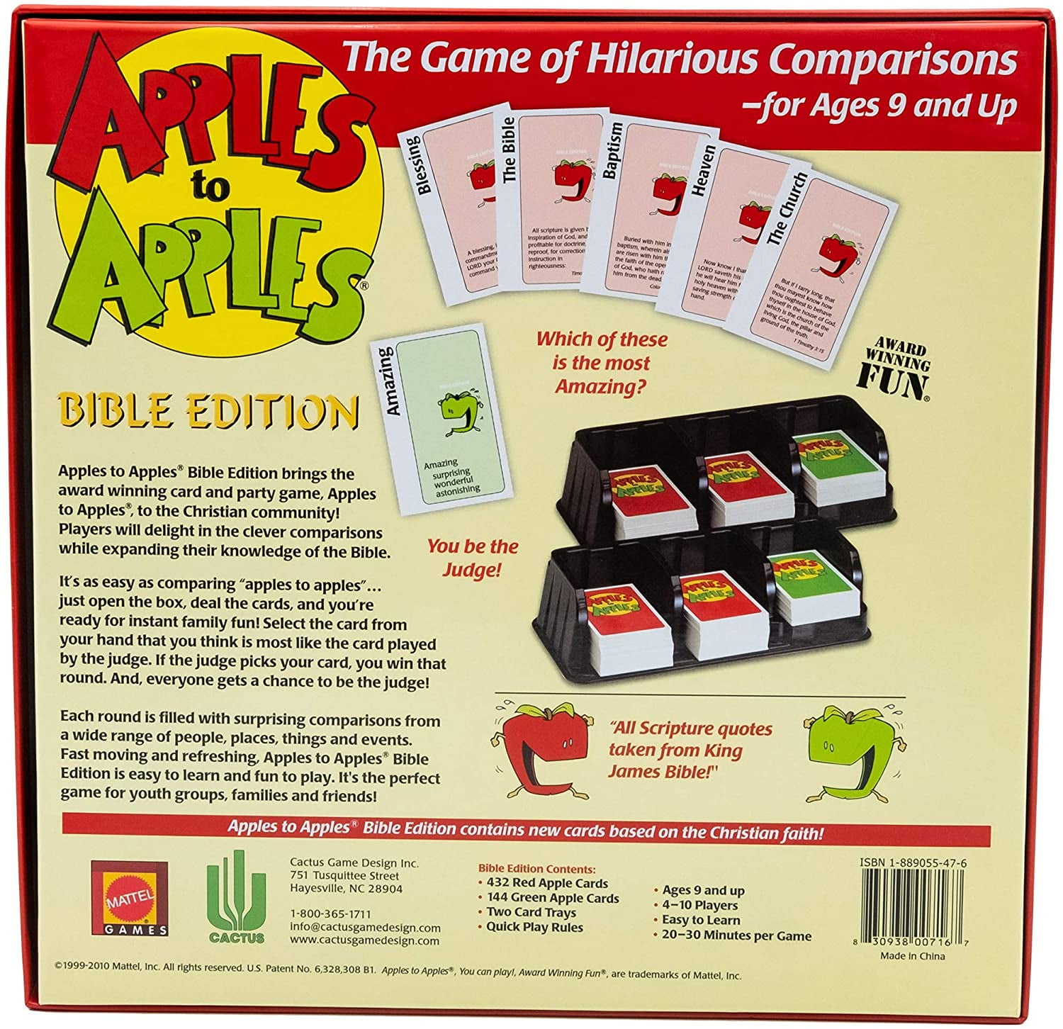 Cactus Game Design Apples to Apples Bible Edition, APPLES TO APPLES: BIBLE  EDITION is the wild, party game that provides instant fun for everyone By  Brand Cactus Game Design - Walmart.com