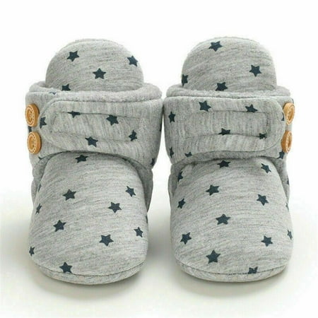 

Fashion Warm Baby Girls Boys Toddler Pram Shoes Lined Boots Baby Snow Booties Crib Shoes GREY M