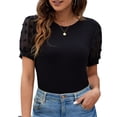 thumbnail image 3 of Camisa de verano acanalada, camisa informal para mujer, camiseta de verano abullonada para mujer, camisa informal para mujer, materiales de la mejor calidad, 3 of 6