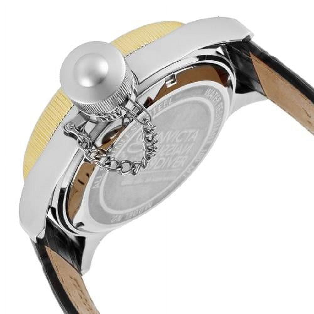 Invicta Men's 14078 Russian Diver Silver Dial Black Leather Watch