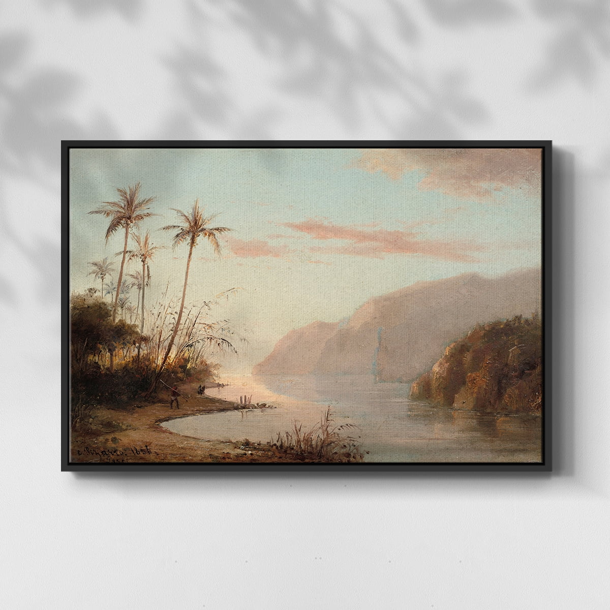 Vintage Landscape-XXXVI By Wexford Home Framed in Black Wood Gallery Wrapped Canvas 25 in. x 37 in.