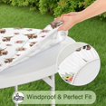 thumbnail image 5 of White Highland Cow Flower Pattern Round Fitted Tablecloth with Elastic Edge,Dining Table Cover Waterproof,Outdoor Round Tablecloth for Camping,Dining,Indoor and Outdoor, 5 of 7