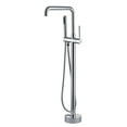 thumbnail image 3 of Freestanding Bathtub Faucet, Floor Mount Bathtub Faucet with 2 Water Outlet Modes, Sivwel Gooseneck Spout with Hand Shower,Stainless steel Single Handle Tub Filler Freestanding Bathtub Faucet,, 3 of 6