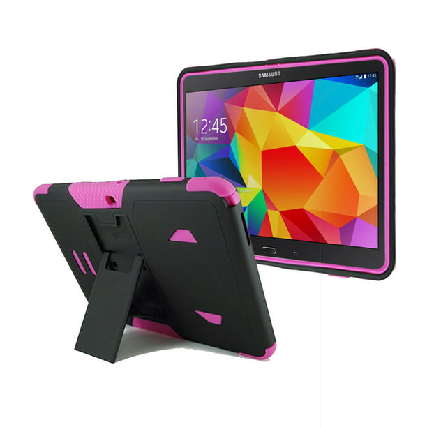 Aanpassen Toepassing Stof Samsung Galaxy Tab 4 10.1 / T530 Impact Silicone Case Dual Layer with Stand  Pink - Walmart.com