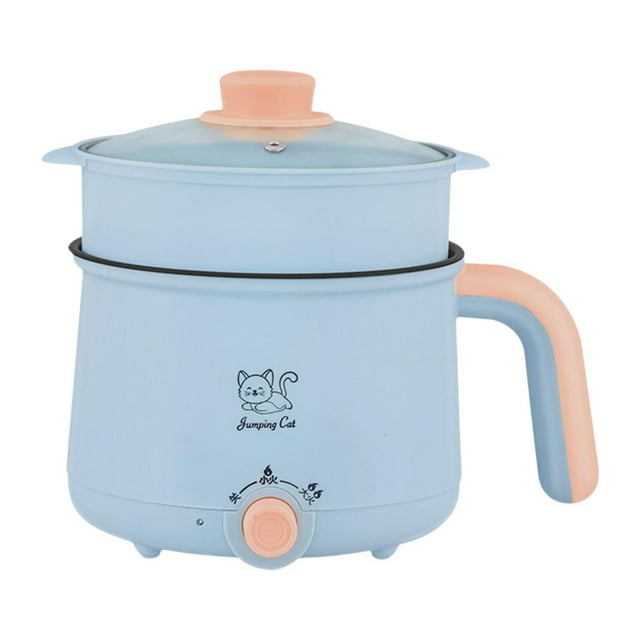 Mini olla caliente para fideos, olla para cocinar, olla eléctrica portátil multiusos, cocina eléctrica para bistec, shabu shabu, oficina, viajes Olla y vaporera PP
