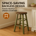 thumbnail image 6 of Ergode Ivy 24" Solid Wood Counter Stool – Rustic Green Legs & Walnut Round Seat – 13.4" W x 13.4" D x 24.2" H – Fully Assembled, 6 of 6