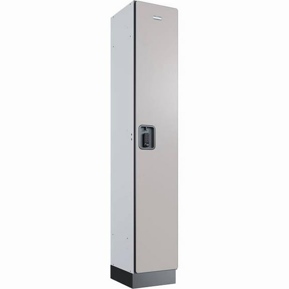 Global Industrial 299250 1-Tier 1 Door Digital Wood Locker - 12 x 15 x 72 in. - Gray - Assembled