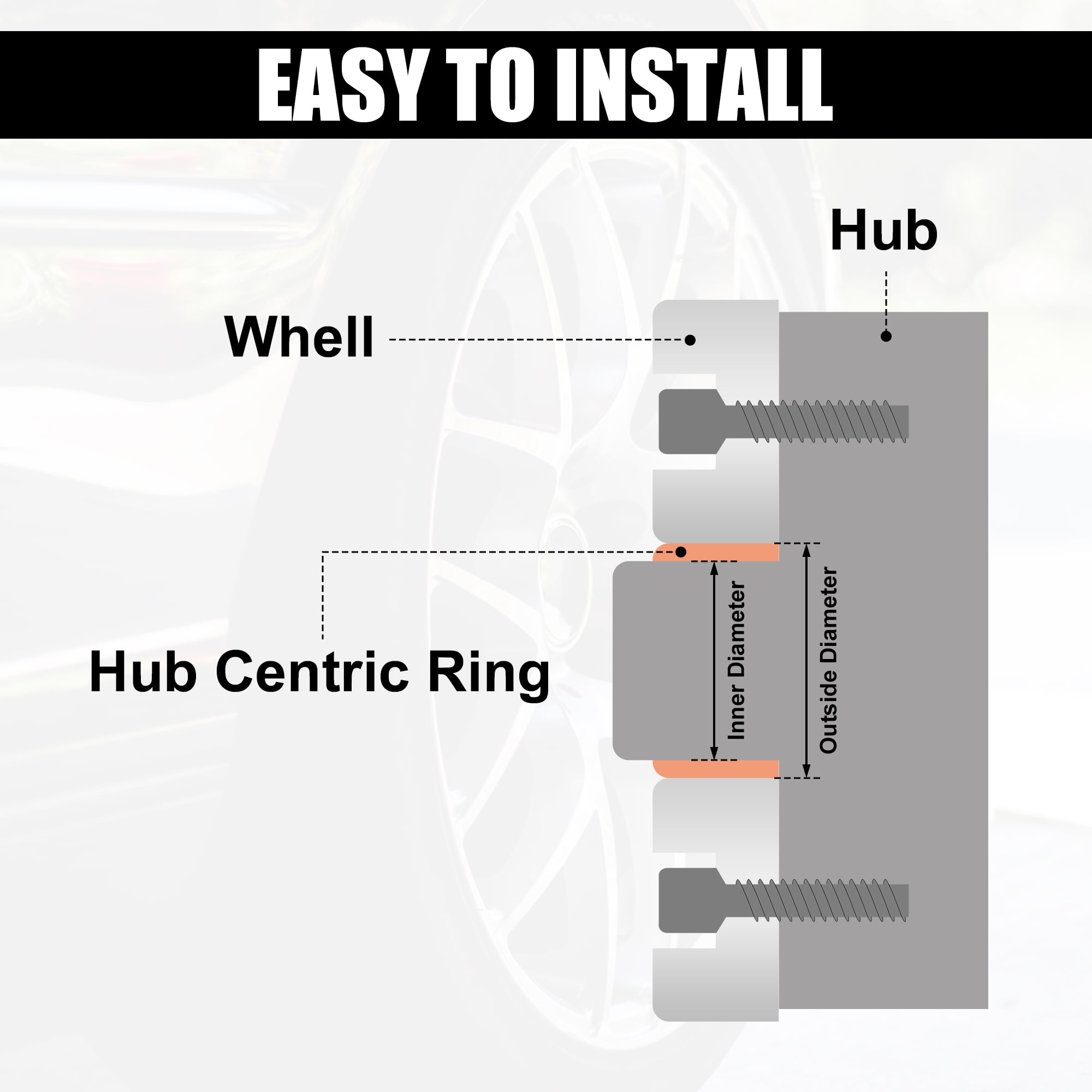 Unique Bargains 4pcs Car Hub Centric Rings Wheel Bore Spacer 73.1 to 60.1 mm