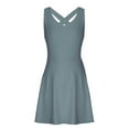 thumbnail image 5 of Athletic Dresses for Women with Shorts Summer Sleeveless V-Neck Tennis Mini Dresses Workout Rompers One-Piece Running Outfits New Sky Blue S, 5 of 8