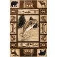 thumbnail image 2 of Handcraft Rugs Cabin Rug  Lodge, Cabin Nature and Animals Area Rug  Modern Geometric Design Cabin Area Rug  Abstract, Multicolor Design Moose/Kayak/Fishing Equipment/Big Fish 2x 3 feet Doormat, 2 of 6