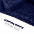 thumbnail image 4 of Robes for Men, LOFIR Hooded Plush Mens Robe, Long Thick Fleece Bathrobe with Belt and Side Pockets, Warm Winter Housecoat Loungewear Gift for Men, Dark Blue, 3XL, 4 of 7