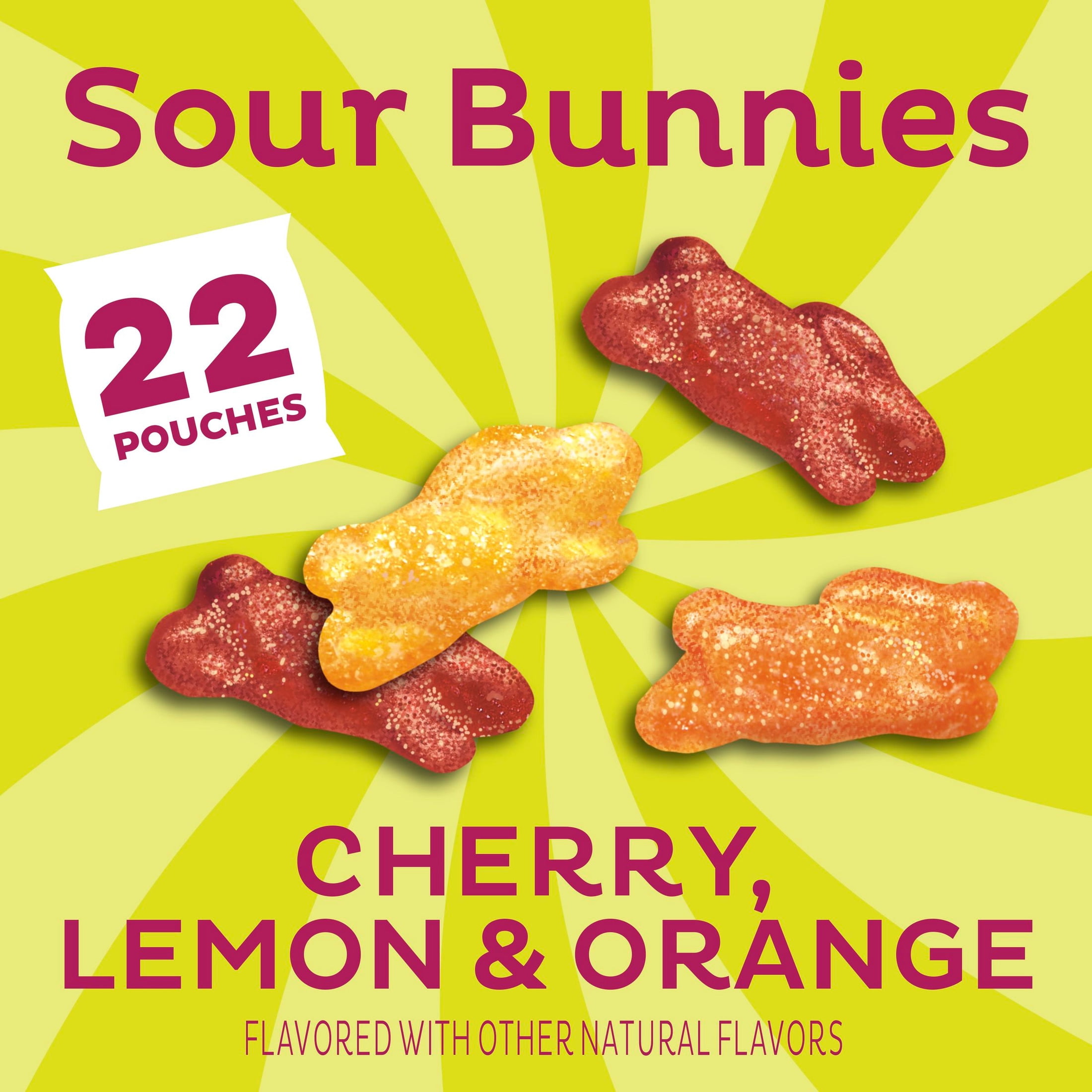 Annie's Sour Bunnies Fruit Flavored Snacks, Cherry, Lemon & Orange Flavors, 15.4 oz