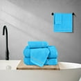 thumbnail image 4 of GLAMBURG Ultra Soft 6 Pack Cotton Towel Set, Contains 2 Bath Towels 28x55 inch, 2 Hand Towels 16x24 inch & 2 Wash Coths 12x12 inch, Ideal for Everyday use, Compact & Lightweight - Turquoise Blue, 4 of 5