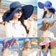 thumbnail image 3 of Sonducket Sombrero para el sol para mujer con ala grande - Sombrero de paja elegante y plegable con protección solar eficaz Bowknot Sombreros zafiros azules, 3 of 6