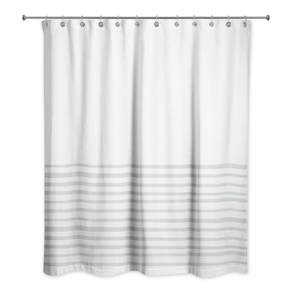 Creative Products Textured Soft Blue Stripes 71x74 Shower Curtain