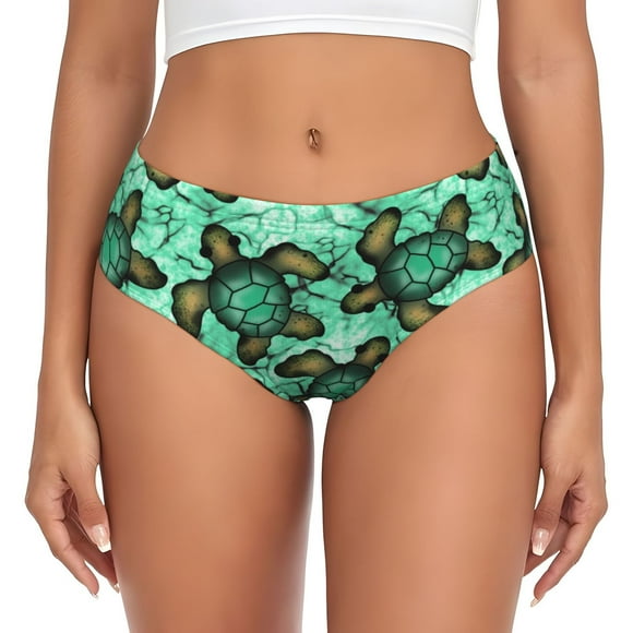 Fotbe Sea Turtle Calzones Estampados para Mujer – Ropa Interior de Algodón, Cómoda, Suave y Elástica-XX-Large