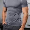 thumbnail image 6 of Wrtxtat Muscle Shirts for Men Crewneck Slim Fit Short Sleeve Tshirts Lighwteight Summer Basketball Running Trainnig Gymnastics Tee Shirt Gray M, 6 of 9