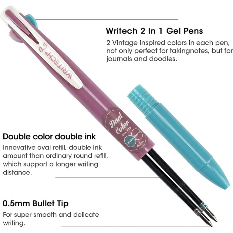 WRITECH Gel Pens Fine Point: 0.5mm No Smear & Smudge Black Ink Pen
