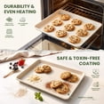 thumbnail image 4 of Kikcoin 3-Piece Nonstick Baking Sheets, Carbon Steel Cookie Sheet Set with Diamond Texture, Heavy Duty Baking Pans for Oven, Beige, 4 of 9