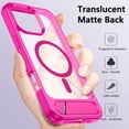 thumbnail image 5 of GUAGUA 2-in-1 Case for iPhone 16 Pro, 6.3" Built-in Invisible Stand, Magnetic Mobile Cover for iPhone 16 Pro, Phone Case with Stand Translucent Red, 5 of 8