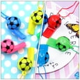 thumbnail image 4 of KAKOWELY Silbatos de plástico con cordón, diseño de fútbol, para entrenamiento deportivo, 24 unidades, 4 of 4