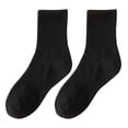 thumbnail image 2 of Wuxian Socks For Women Couples Leisure Tube Solid Color Knit Ribbed Crew Socks Cotton Sweat Absorbent Sports Stockings Fuzzy Socks,Black,One Size, 2 of 4