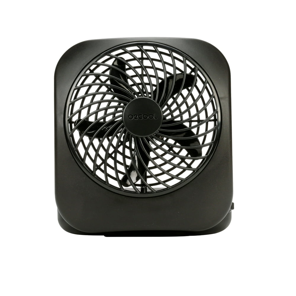Treva 5 inch Portable Battery Powered 2 Speed Desktop Fan, Black