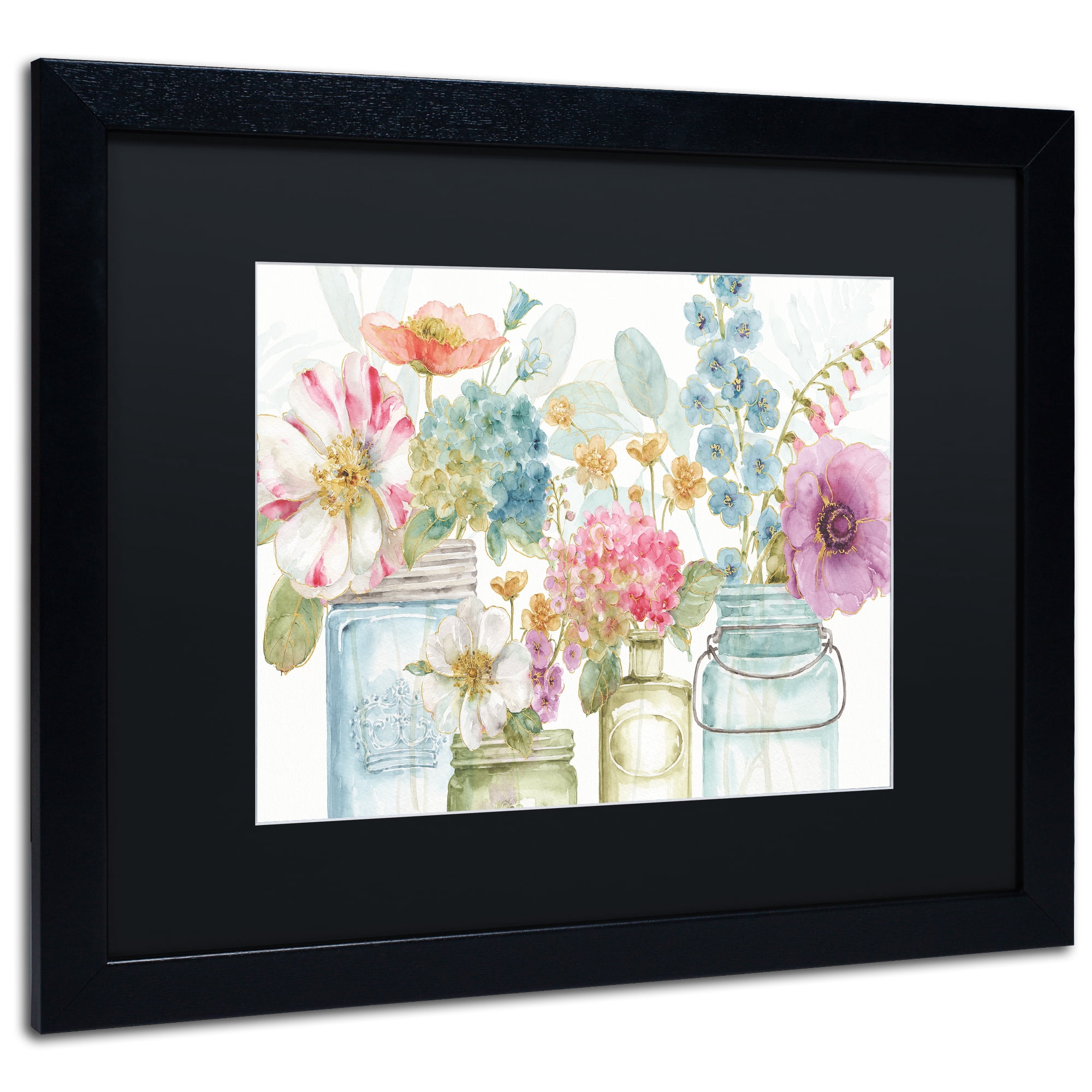 Lisa Audit 'Rainbow Seeds Flowers X' Matted Framed Art