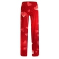 thumbnail image 3 of BLTIBY Women Valentine's Day Pajama Pant Spring Autumn Love Printed Comfy Lounge Wide Leg Fashion Casual Stretch Palazzo Pj Bottoms Trousers with Pockets 2025 Red 2 M, 3 of 4