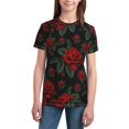 thumbnail image 3 of Wukai Roses Youth Unisex Short Sleeve T-Shirt for Boys, Girls, Teens, and Kids-X-Small, 3 of 7