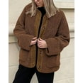 thumbnail image 6 of PRETTYGARDEN Women's Winter Coats Long Sleeve Button up Fuzzy Sherpa Fleece Jackets Outerwear Fall Fashion Clothes, 6 of 8