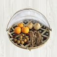 thumbnail image 2 of ROZYARD Rustic Woven Bamboo Food Serving Basket with Mesh Gauze Cover Dustproof Round Picnic Fruit Bread Tent Tray Dustpan, 2 of 9