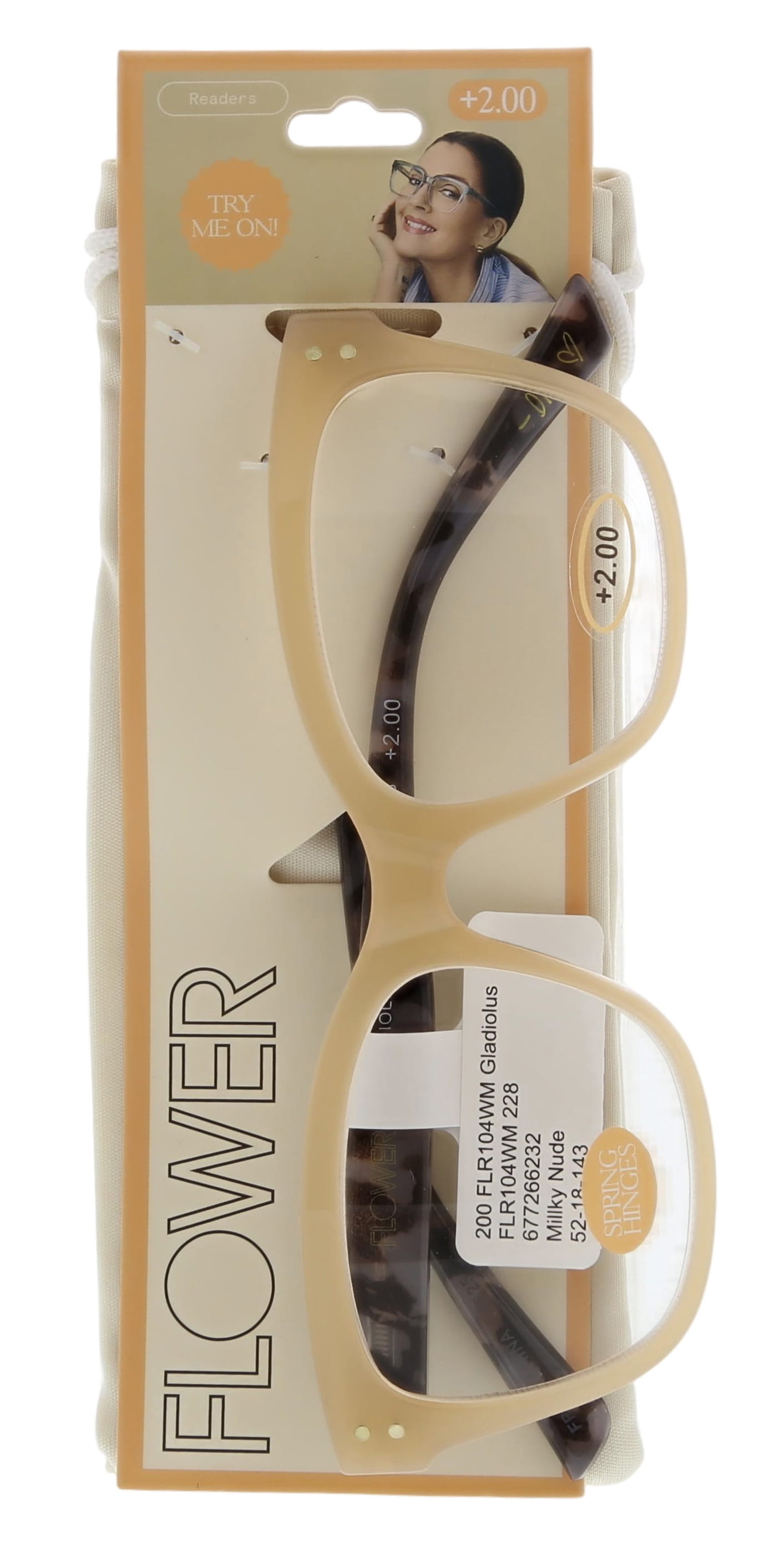 (2 pack) FLOWER Womens Reading Glasses - FLR104 Gladiolus +2.00