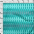 thumbnail image 2 of oneOone Viscose Chiffon Turquoise Blue Fabric Argyle Check Sewing Material Print Fabric By The Yard 42 Inch Wide, 2 of 4