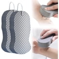 thumbnail image 1 of Magic Exfoliating Sponge, Super Soft Reusable Bath Sponge (Gray, 2PCS), 1 of 7