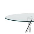 thumbnail image 5 of Milan Benz 47" Round Glass Dining Table with Tapered Base in Clear/Chrome, 5 of 7