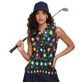 thumbnail image 4 of Yuyamidu Colorful Lights Women's Quarter Zip Golf Shirt Snowflake Sleeveless Athletic Tennis Shirts Christmas Workout Outfits Size S, 4 of 8