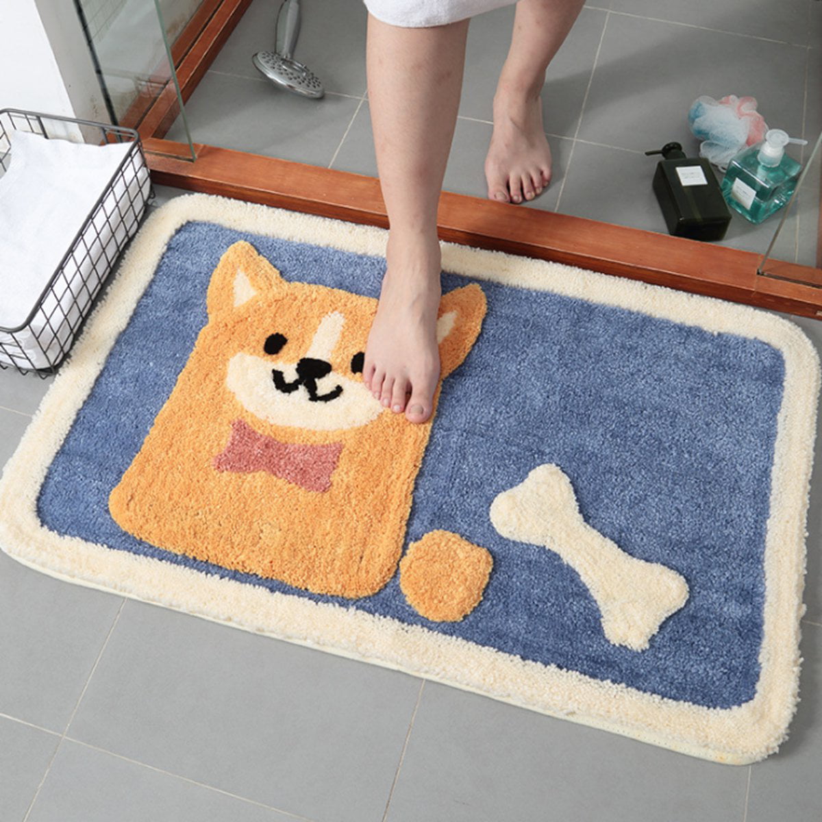 LSZ Bathroom Floor mat Bathroom Door mat Bathroom Anti-Slip mat Absorbent mat Door mat Door Home Carpet Bedroom Area Rugs Color : A, Size : 5080cm 