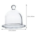thumbnail image 2 of 1 Set Dessert Dish Glass Tray with Transparent Lid Fruit Plate Food Container, 2 of 9