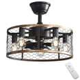 thumbnail image 6 of Sofucor 20-Inch Modern Caged Ceiling Fan with 6 Speeds, Remote, and 5 Incandescent Bulbs, 6 of 13