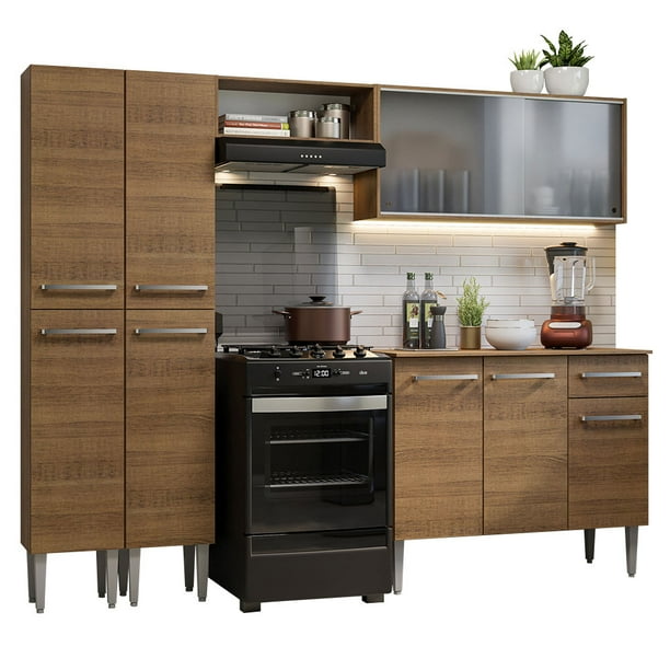 Cocina Integral Completa 229cm Emilly Madesa 05 - Marrón Madesa GREM229005