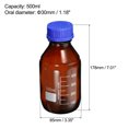 thumbnail image 2 of Unique Bargains 500mL Amber Reagent Media Graduated Glass Storage Bottle Blue Cap, 2 of 5